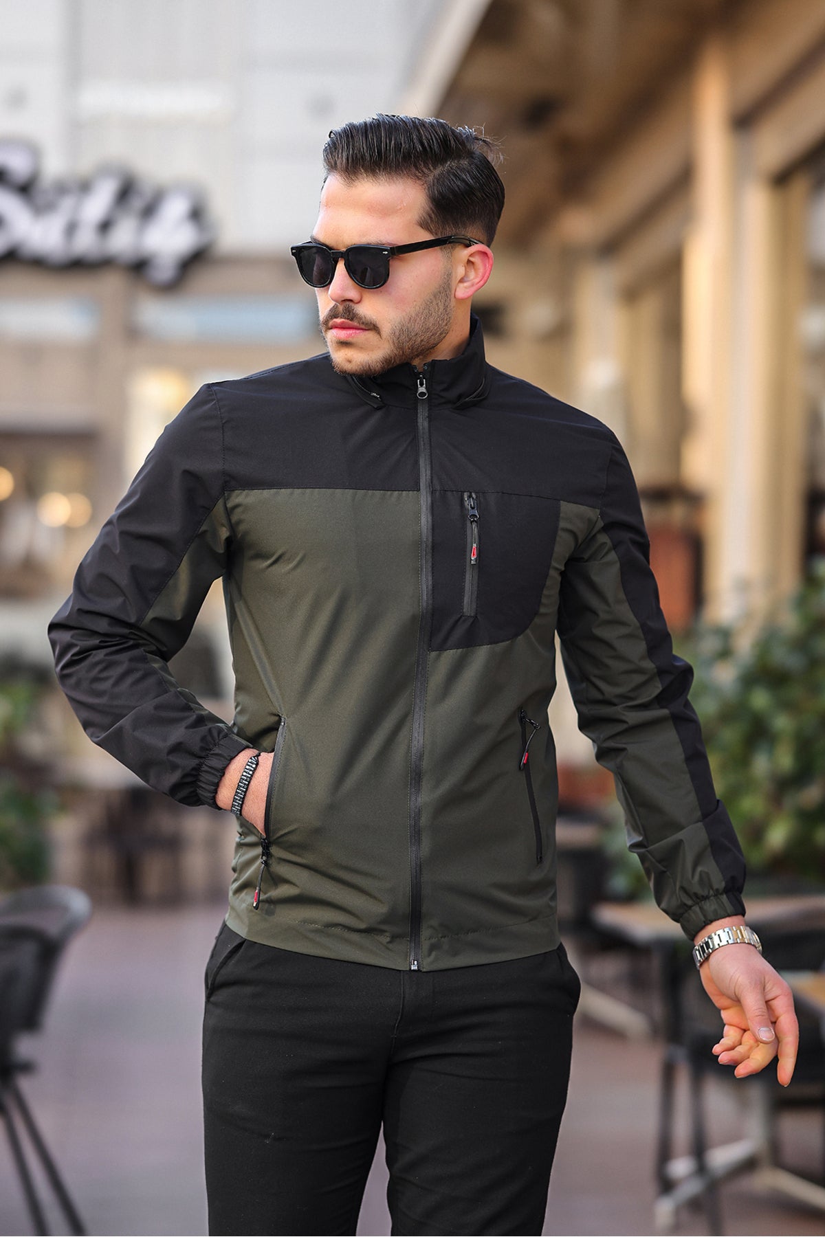 Muška jakna vodootporna - Tamno zelena