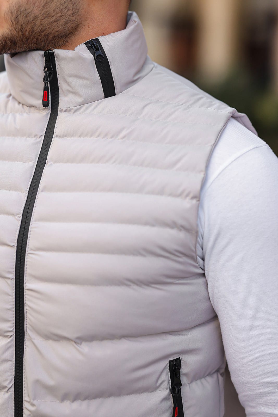 Muški prsluk - Prljavo bela