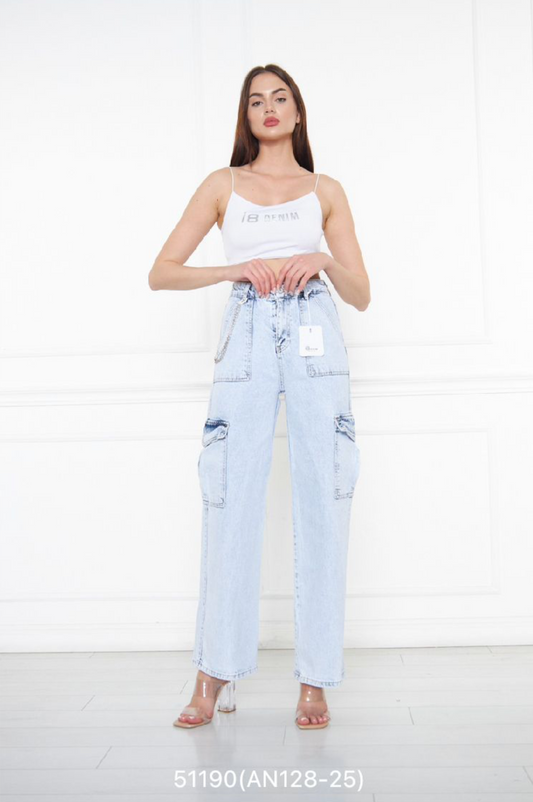 Zenske farmerke oversize - Blue erciyes